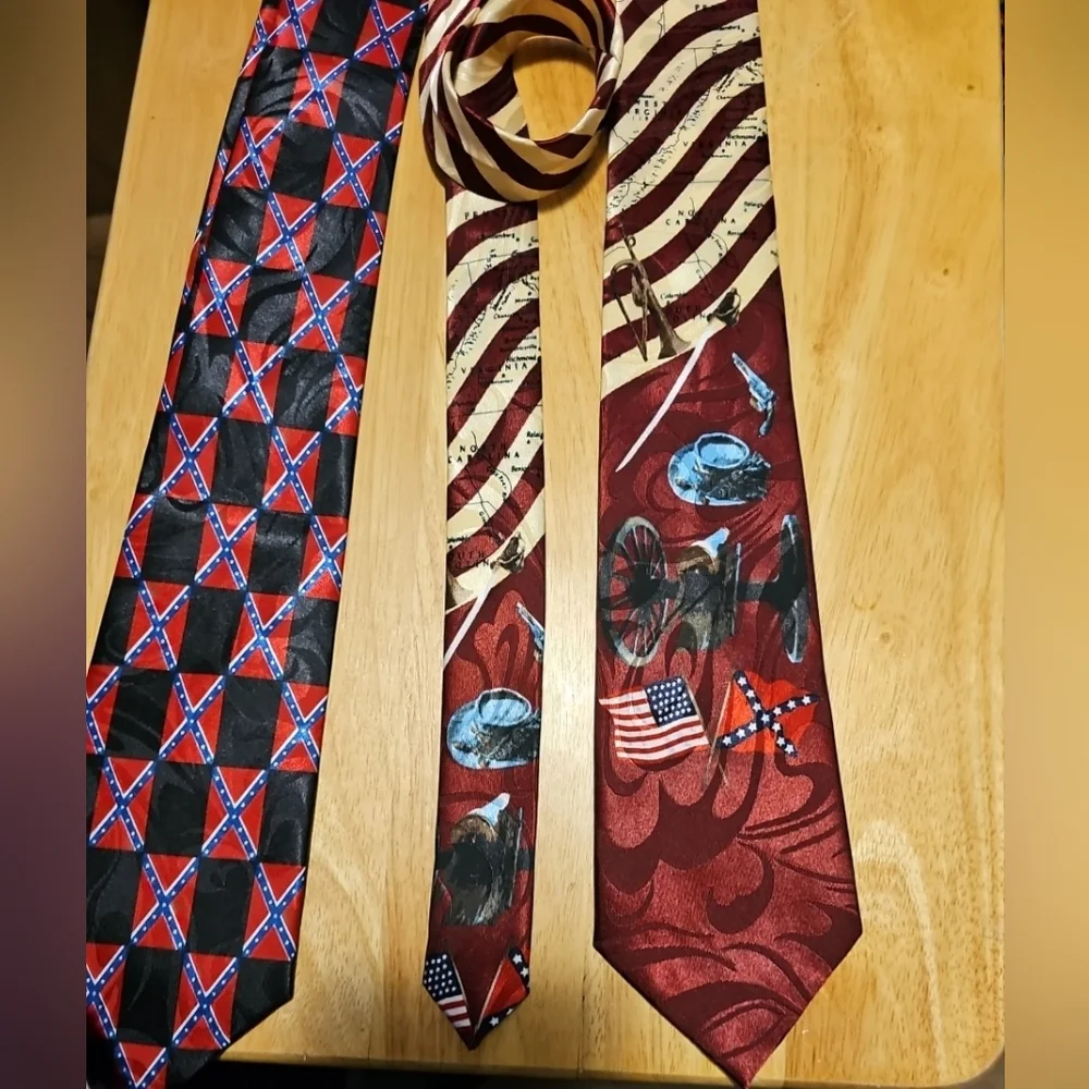 Patriotic Themed Civil War Set Of 3 Ties